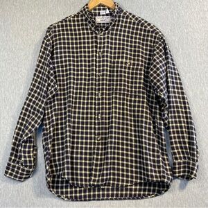 Haupt Flannel Shirt Men’s Medium 15 1/2 Purple Brown Button Down Cotton Germany